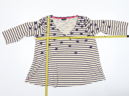 Womens UK Size 12 Joules Beige Basic T-Shirt