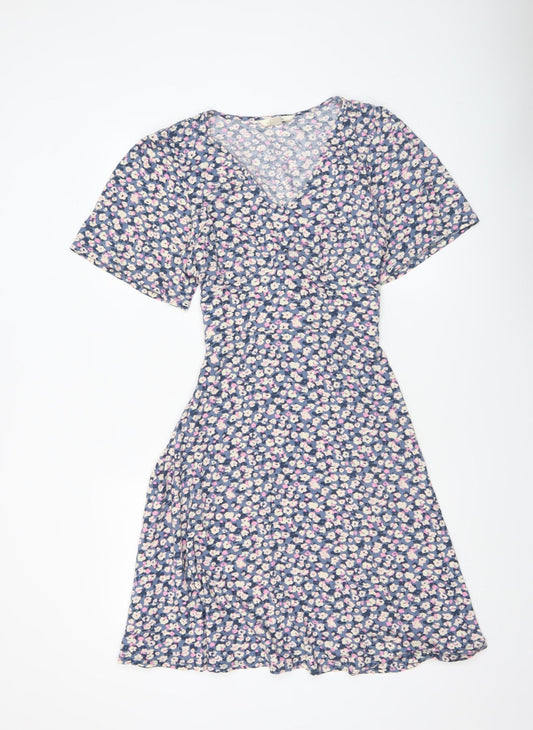 Mountain Warehouse Women Blue Floral Fit & Flare Dress UK 12