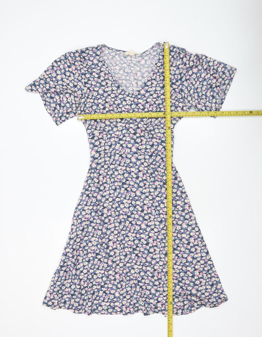 Mountain Warehouse Women Blue Floral Fit & Flare Dress UK 12