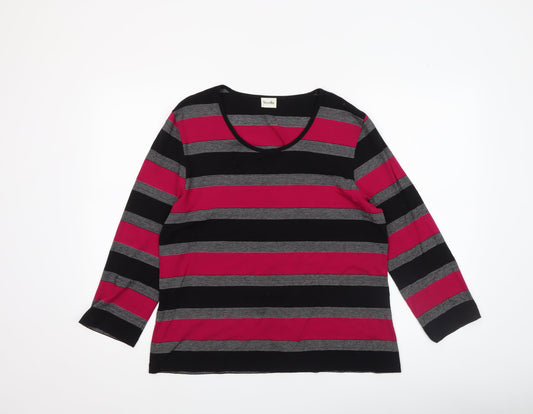 Womens UK Size L Viyella Multicoloured Basic T-Shirt