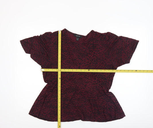 Womens UK Size 14 New Look Red Tunic Blouse