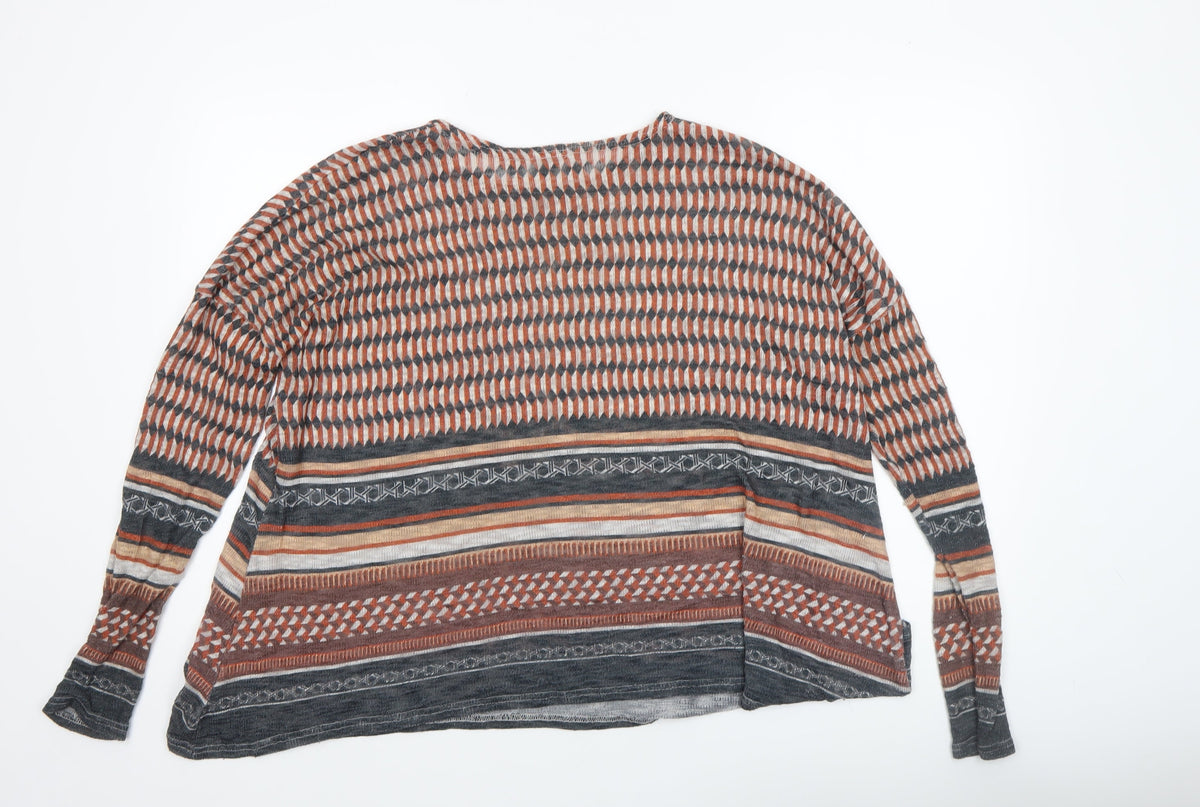 Womens UK Size 10 River Island Multicoloured Tunic T-Shirt