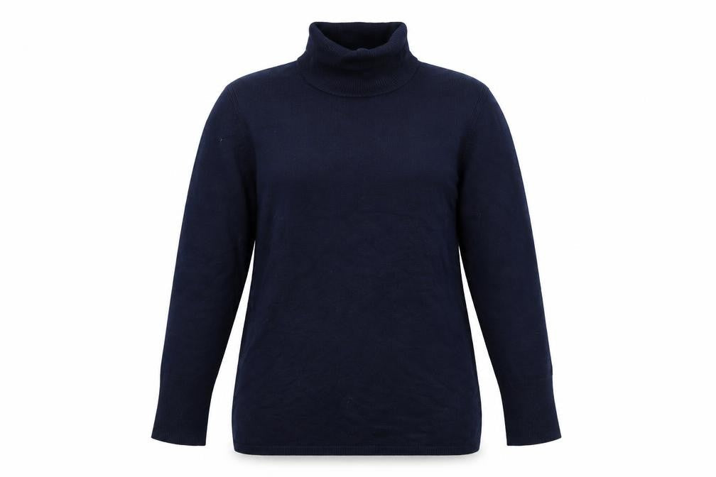 Front view of ESPRIT Women Navy Blue XL Roll Neck Long Sleeve Jumper