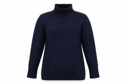 Front view of ESPRIT Women Navy Blue XL Roll Neck Long Sleeve Jumper