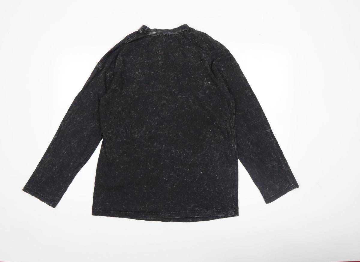 Womens UK Size XS Monki Black Basic T-Shirt