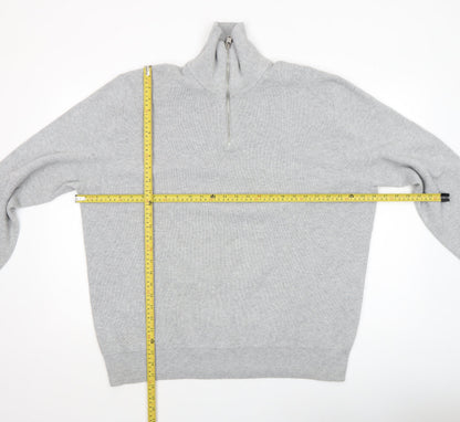 Mens UK Size 2XL Marks and Spencer Grey 1/2 Zip Jumper