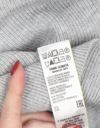 Mens UK Size 2XL Marks and Spencer Grey 1/2 Zip Jumper