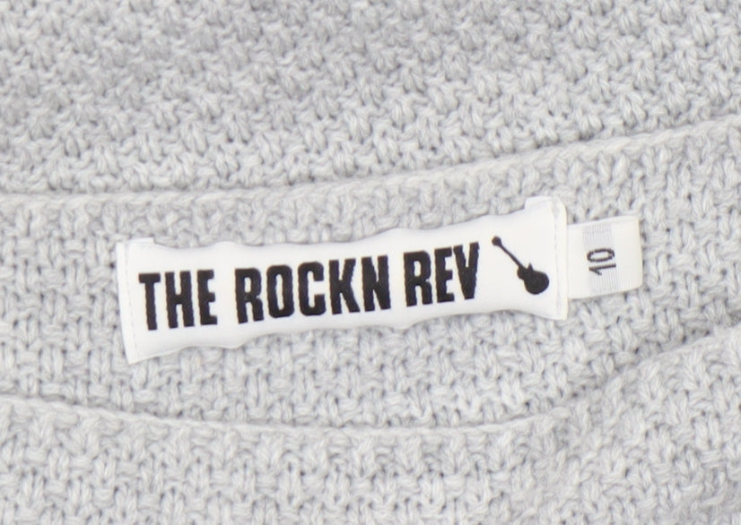 Womens UK Size 10 THE ROCKN REV Grey Pullover Jumper