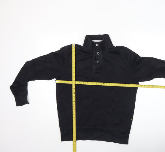 Mens UK Size S HUGO BOSS Black Henley Sweatshirt