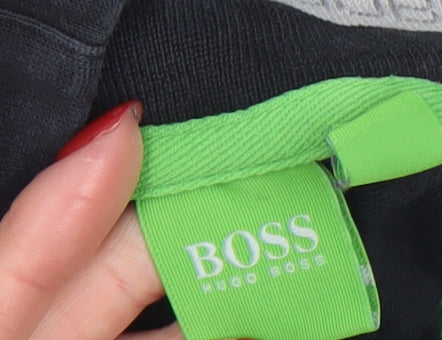 Mens UK Size S HUGO BOSS Black Henley Sweatshirt