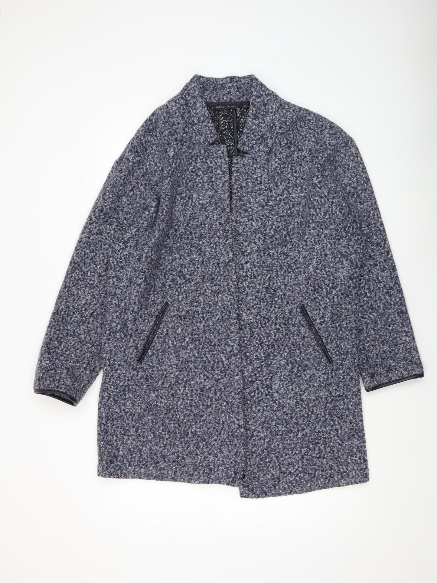 Womens UK Size 16 Marks and Spencer Blue Overcoat
