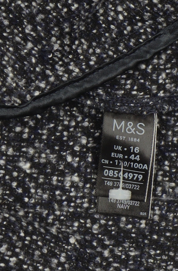 Womens UK Size 16 Marks and Spencer Blue Overcoat
