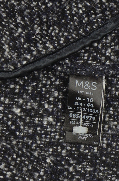 Womens UK Size 16 Marks and Spencer Blue Overcoat