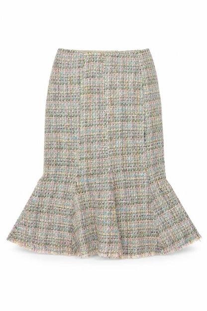 Womens UK Size 12 Jigsaw Trumpet Tweed Skirt