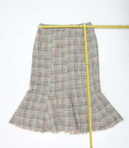 Womens UK Size 12 Jigsaw Trumpet Tweed Skirt
