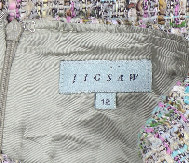 Womens UK Size 12 Jigsaw Trumpet Tweed Skirt