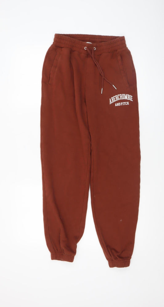 Womens UK Size XS Abercrombie & Fitch Regular Fit Jogger Brown Trousers