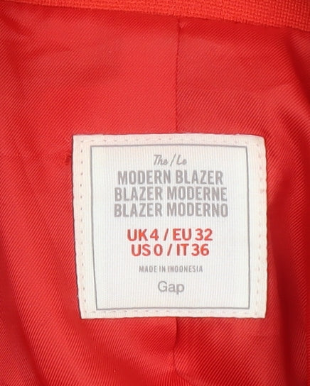 Womens UK Size 4 Gap Regular Red Blazer