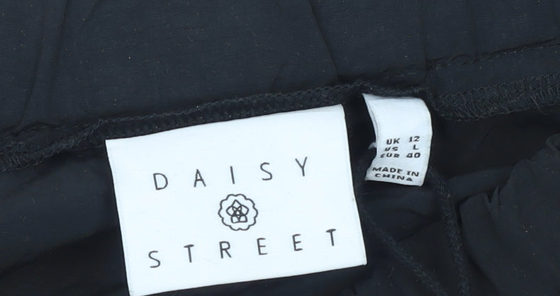 Womens UK Size 12 Daisy Street Regular Fit Cargo Black Trousers