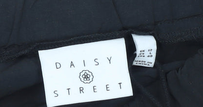 Womens UK Size 12 Daisy Street Regular Fit Cargo Black Trousers