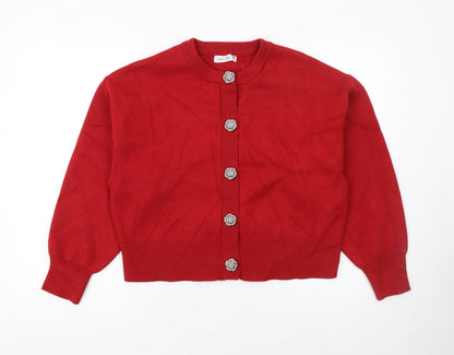 Womens UK Size M Gallery Red Cardigan Jumper