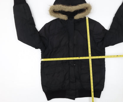 Womens UK Size 14 Dorothy Perkins Black Puffer Jacket