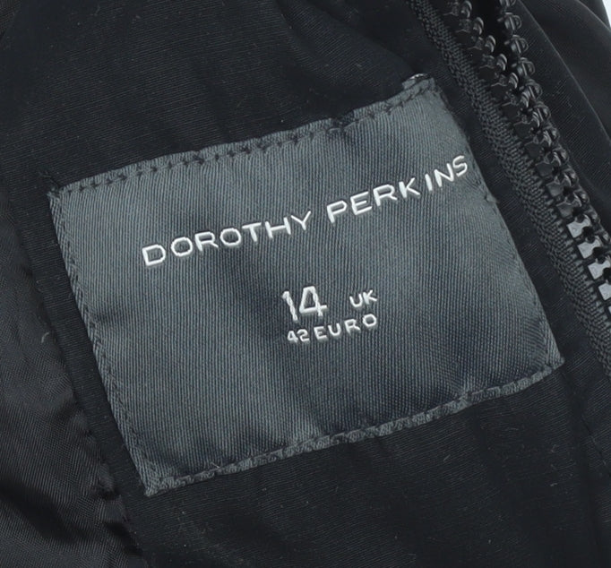 Womens UK Size 14 Dorothy Perkins Black Puffer Jacket