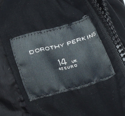 Womens UK Size 14 Dorothy Perkins Black Puffer Jacket