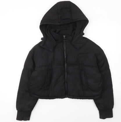 Womens UK Size 6 Topshop Black Puffer Jacket