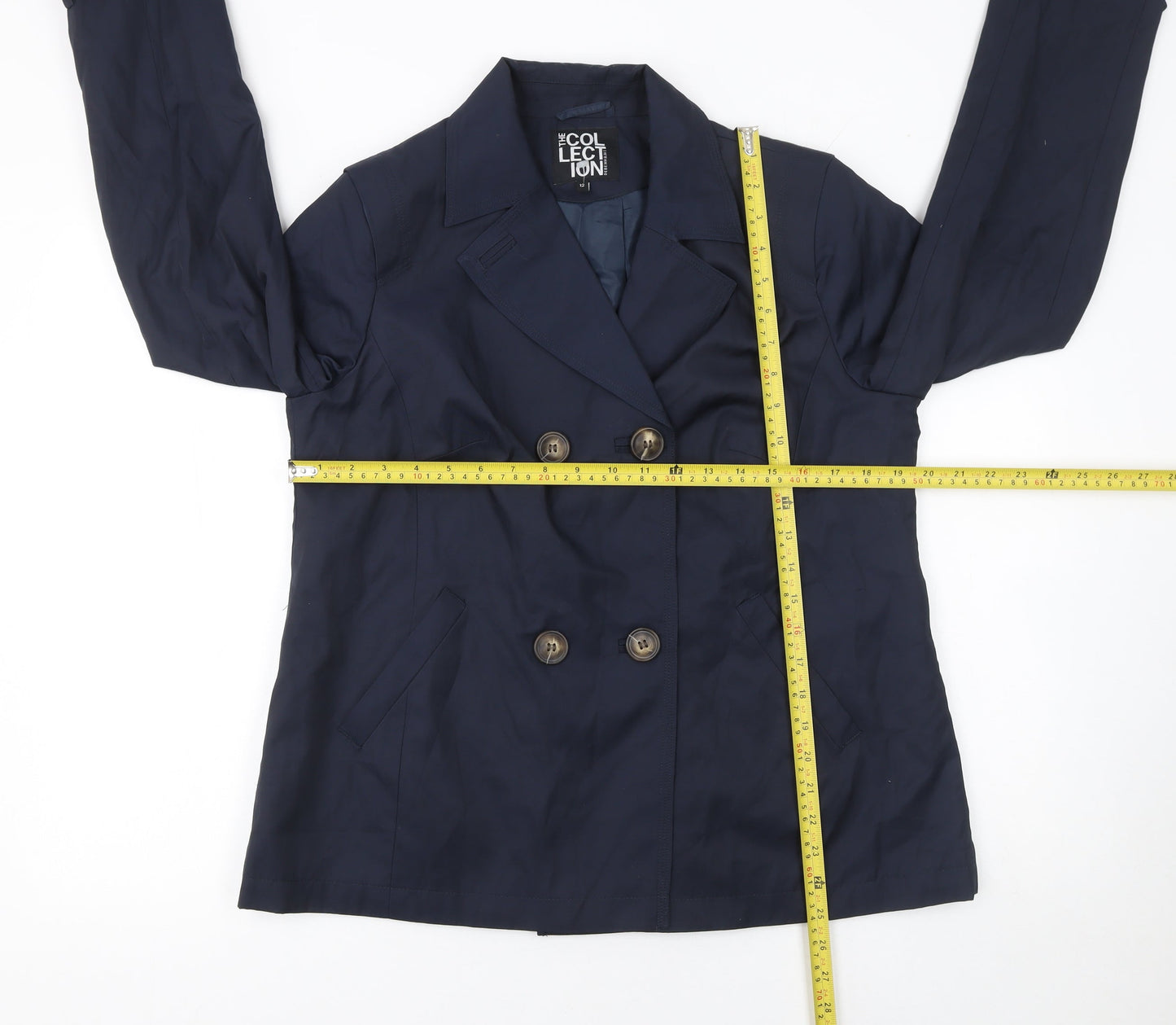Womens UK Size 12 Debenhams Collection Blue Pea Coat