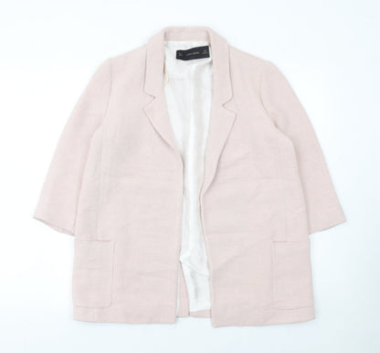 Womens UK Size S Zara Basic Regular Beige Blazer