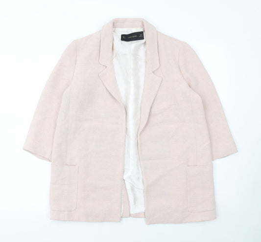 Womens UK Size S Zara Basic Regular Beige Blazer