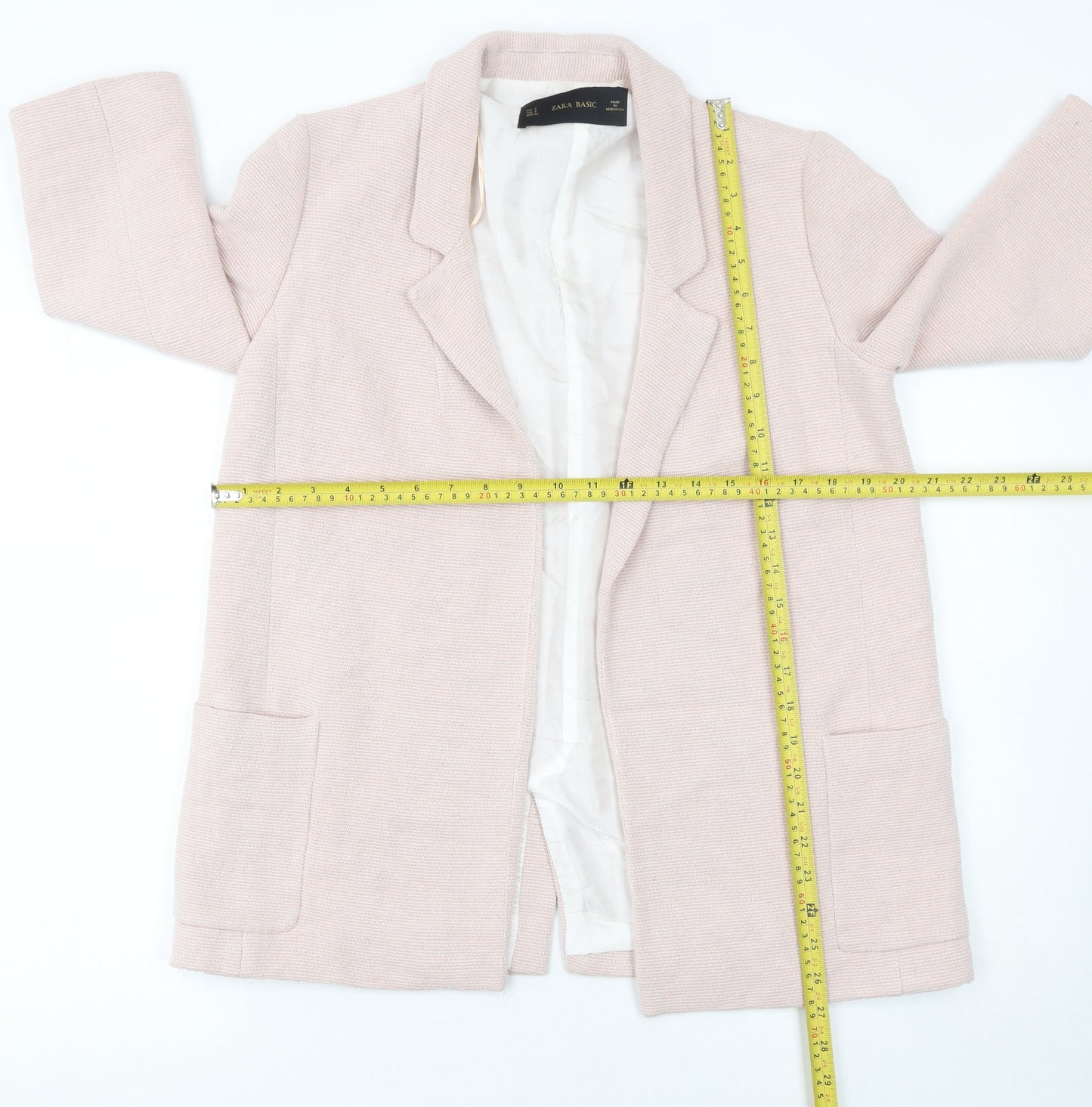 Womens UK Size S Zara Basic Regular Beige Blazer