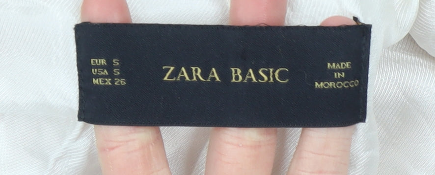 Womens UK Size S Zara Basic Regular Beige Blazer