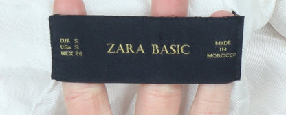 Womens UK Size S Zara Basic Regular Beige Blazer