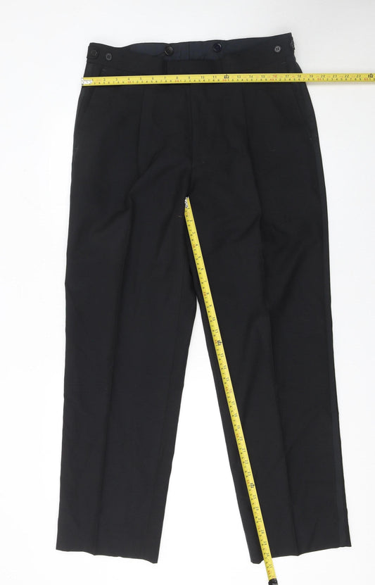 Mens UK Size 36 in Drescott Regular Fit Dress Pants Black Trousers