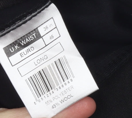 Mens UK Size 36 in Drescott Regular Fit Dress Pants Black Trousers