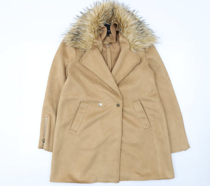 Womens UK Size 10 River Island Beige Overcoat