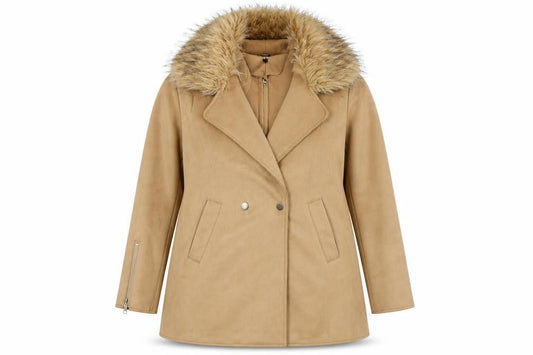 Womens UK Size 10 River Island Beige Overcoat