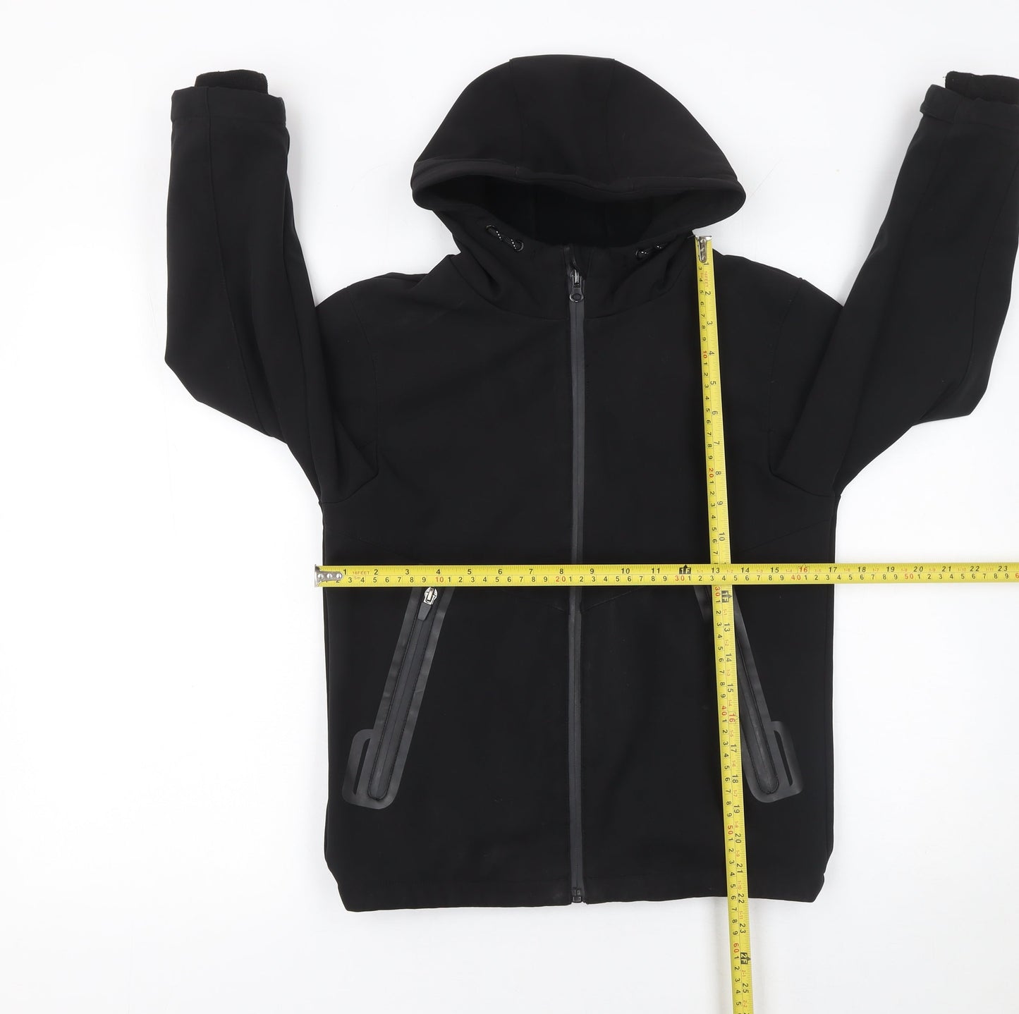 Nutmeg Boys Black 8-9 Years Hooded Soft Shell Waterproof Jacket