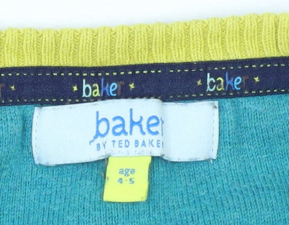 Boys UK Size 4-5 Years Baker by Ted Baker Blue Pullover Jumper