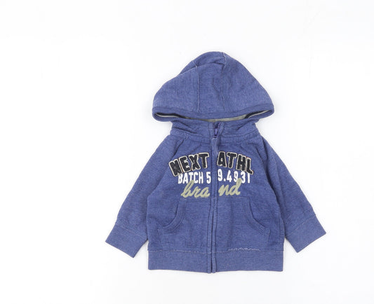 Next Blue Hooded Full Zip Baby Jacket 3-6 Months Unisex Cotton Blend