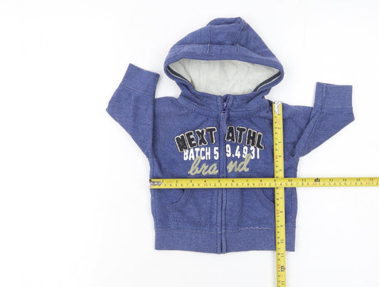 Next Blue Hooded Full Zip Baby Jacket 3-6 Months Unisex Cotton Blend