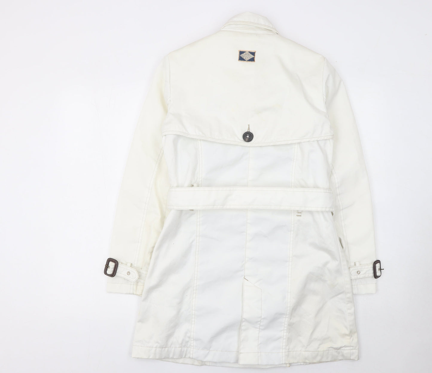 Womens UK Size One Size Quba & Co White Trench Coat