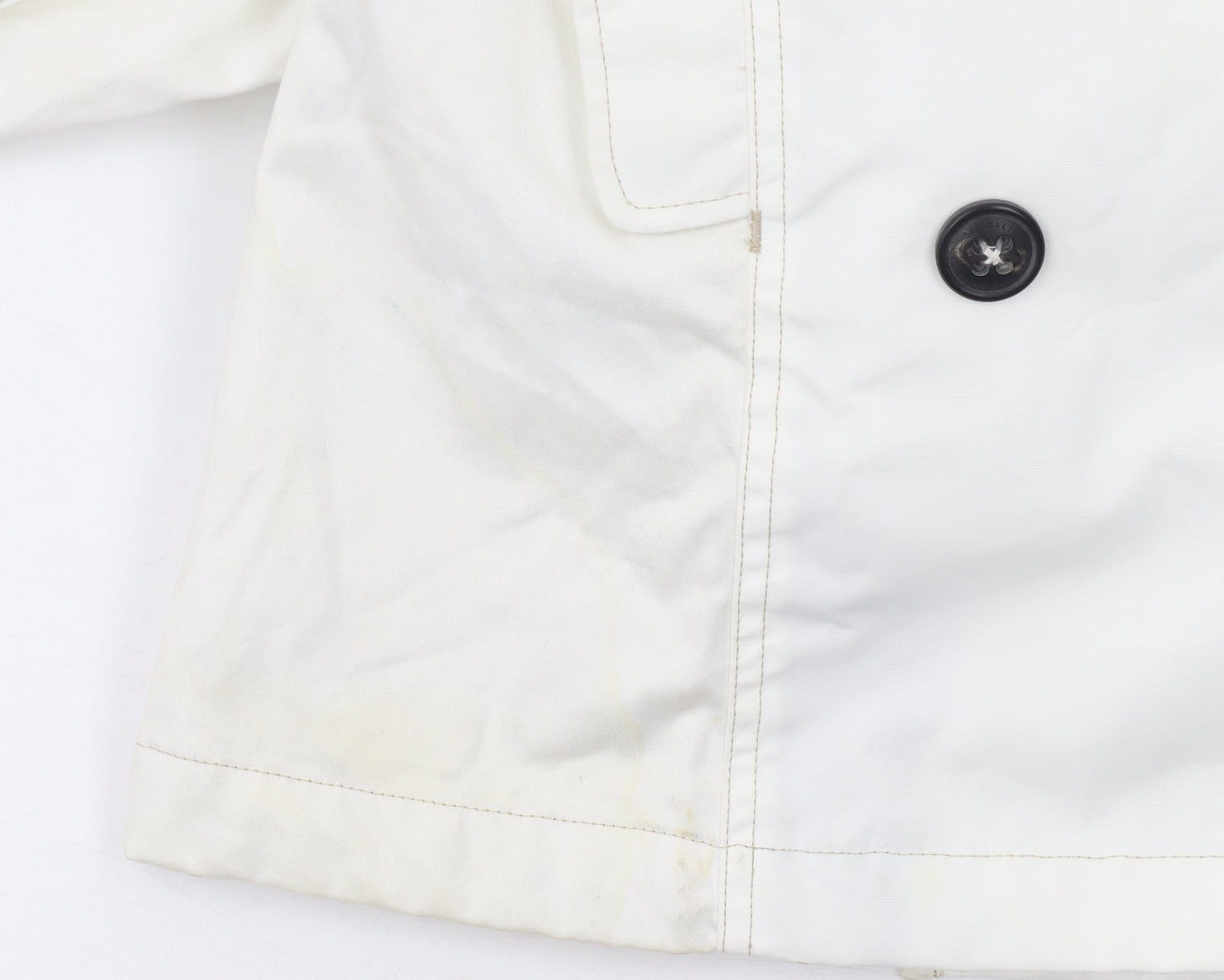 Womens UK Size One Size Quba & Co White Trench Coat