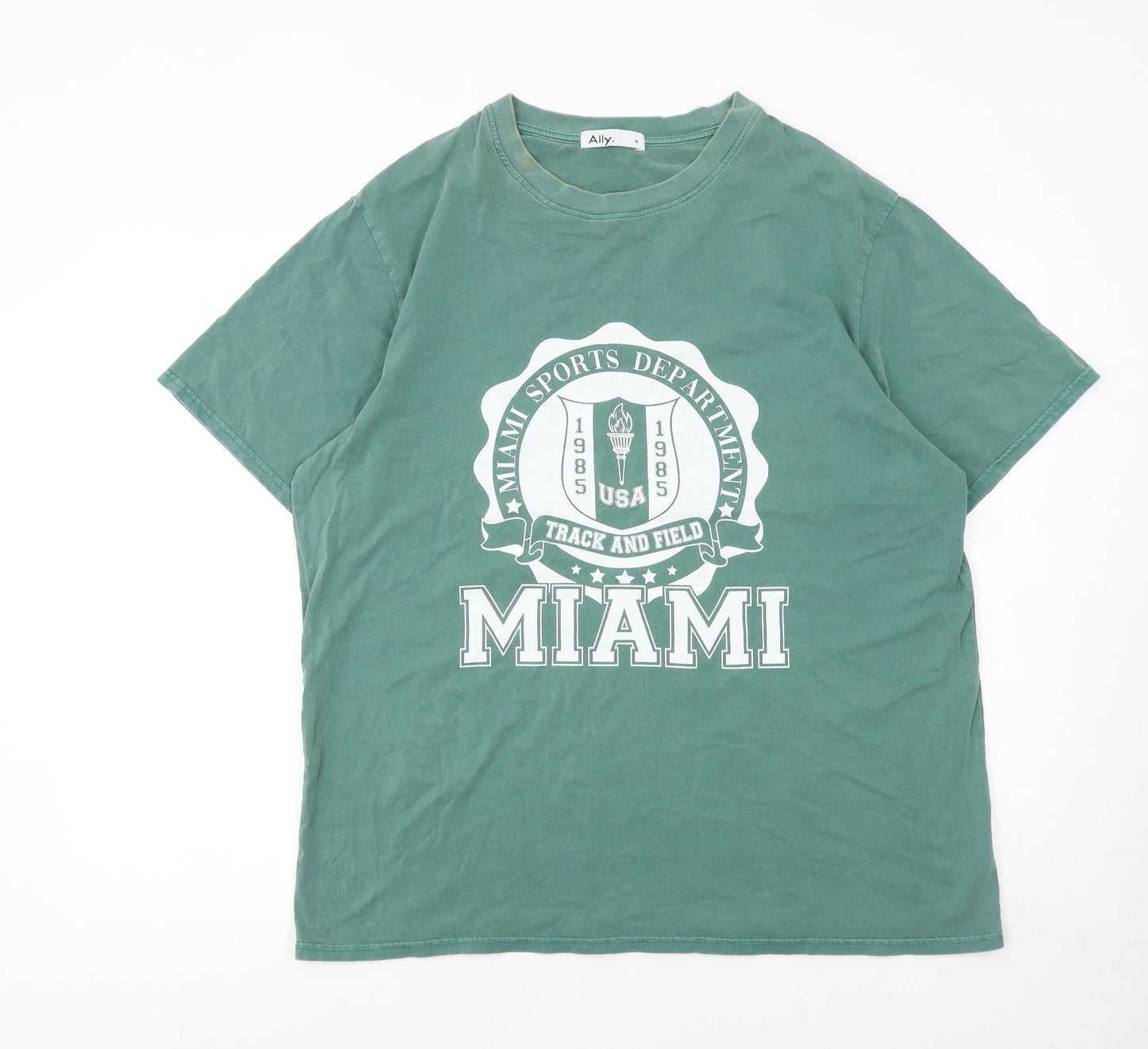 Mens UK Size M Ally Green  T-Shirt