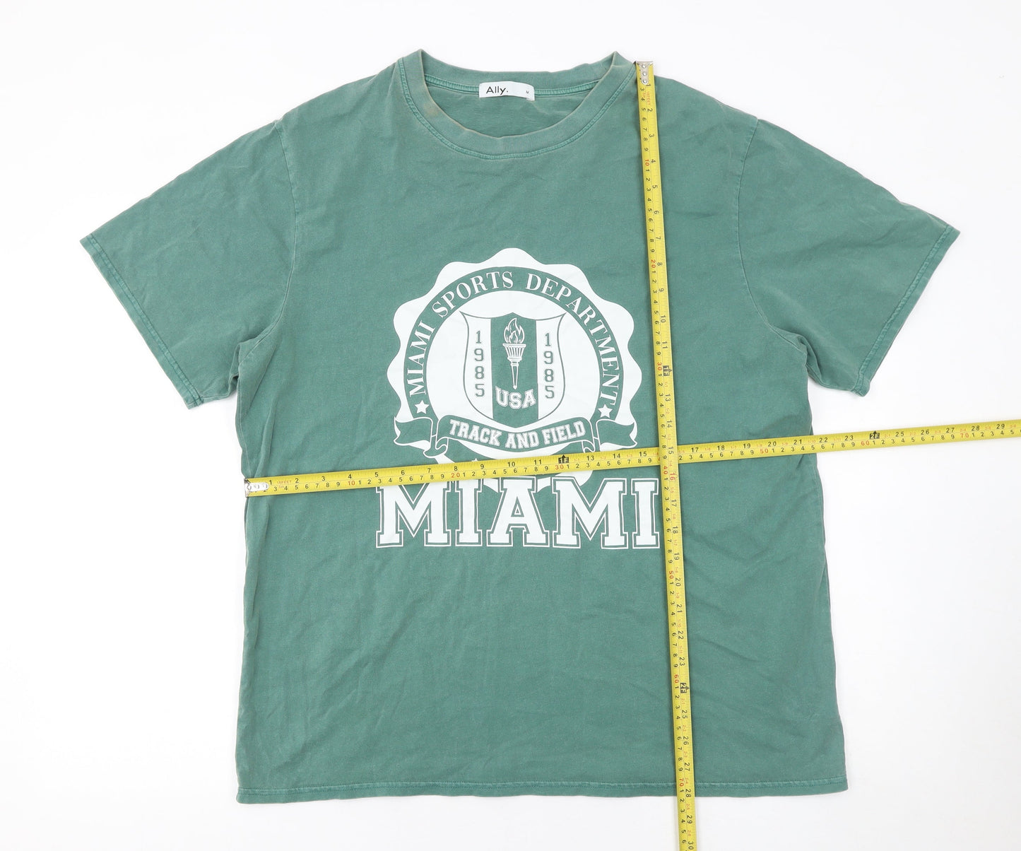 Mens UK Size M Ally Green  T-Shirt