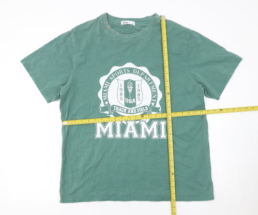 Mens UK Size M Ally Green  T-Shirt
