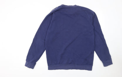 Mens UK Size M adidas Blue Pullover Sweatshirt