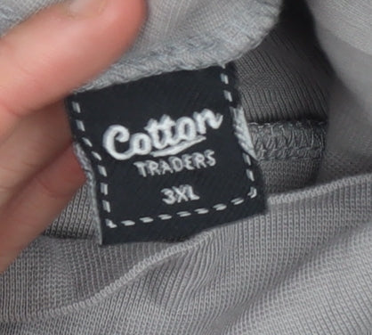 Womens UK Size 3XL Cotton Traders Grey Basic T-Shirt